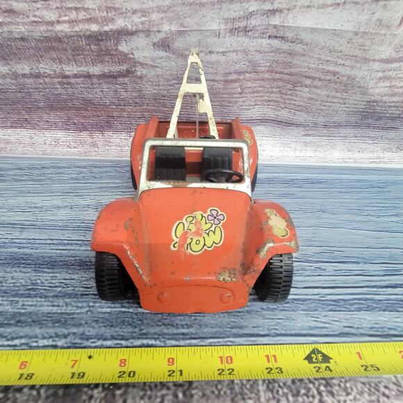 Vintage Nylint Pressed dune buggy wrecker red/white - Picture 3 of 10